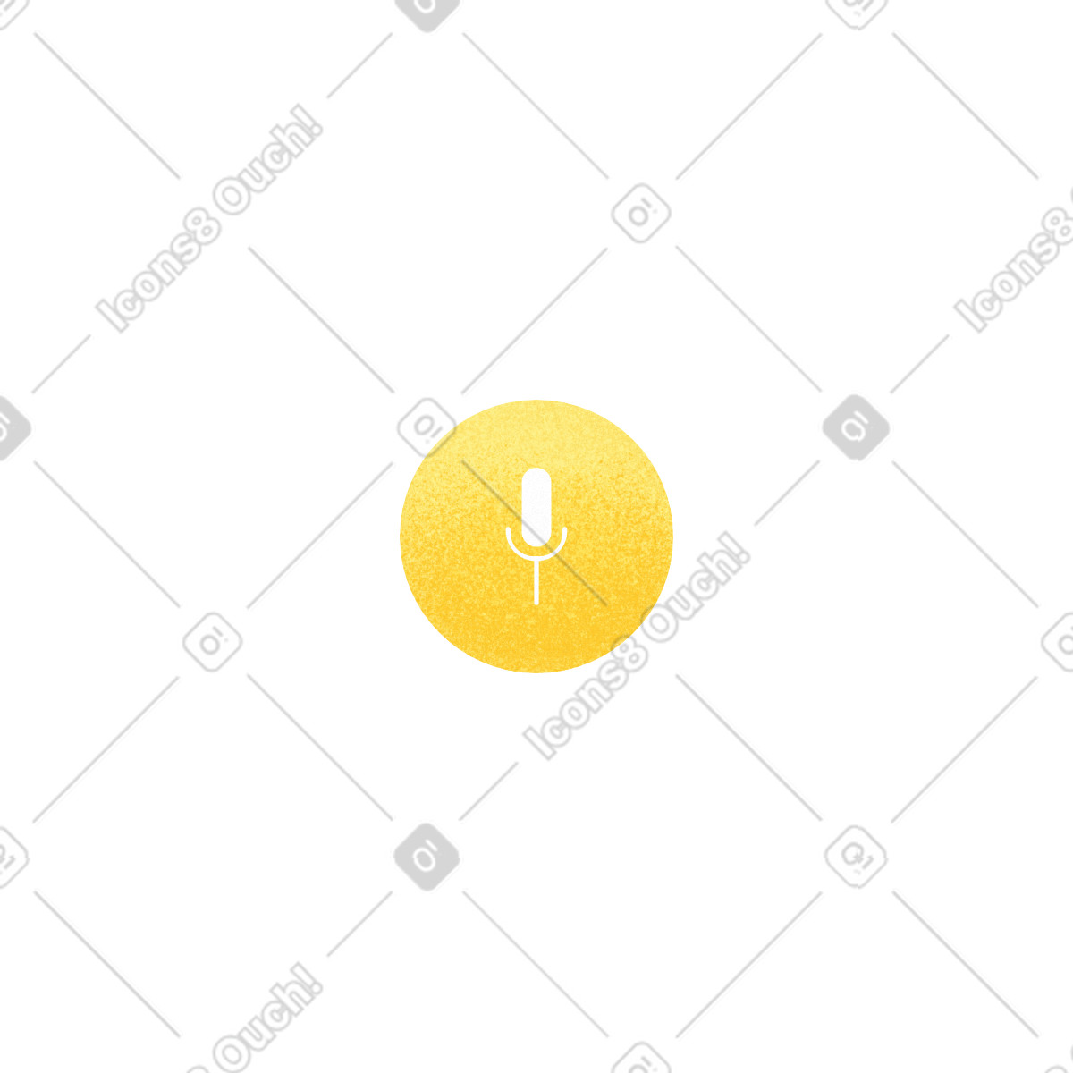 Willowy スタイルの Yellow bubble with microphone icon のイラストをPNG、SVG形式でダウンロード