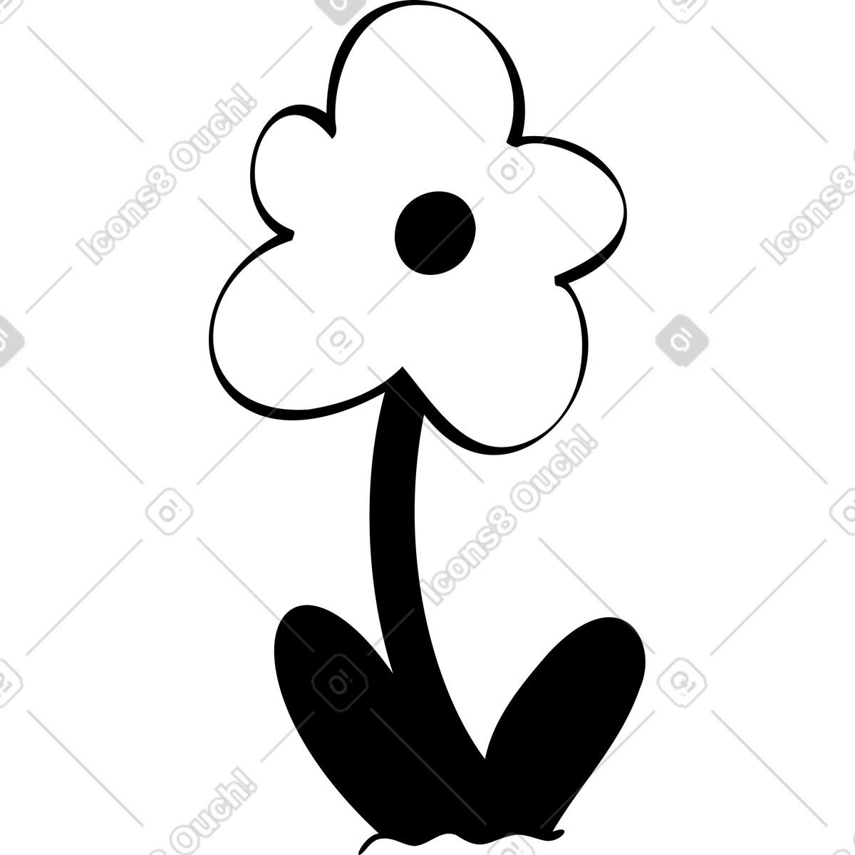 Ilustración Flor en estilo Journal a descargar en PNG y SVG