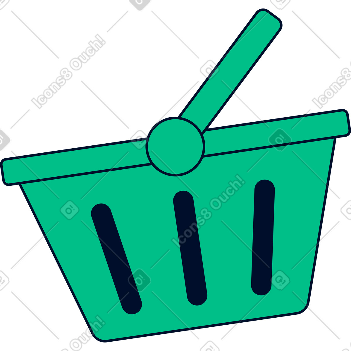 Ilustración Cesta de comida en estilo Teal a descargar en PNG y SVG