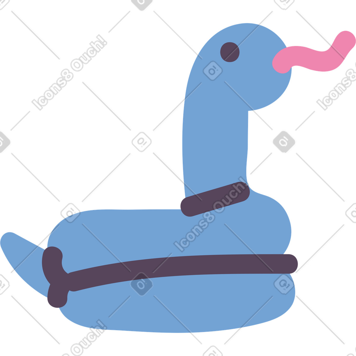 Ilustración Serpiente en estilo Pluto a descargar en PNG y SVG