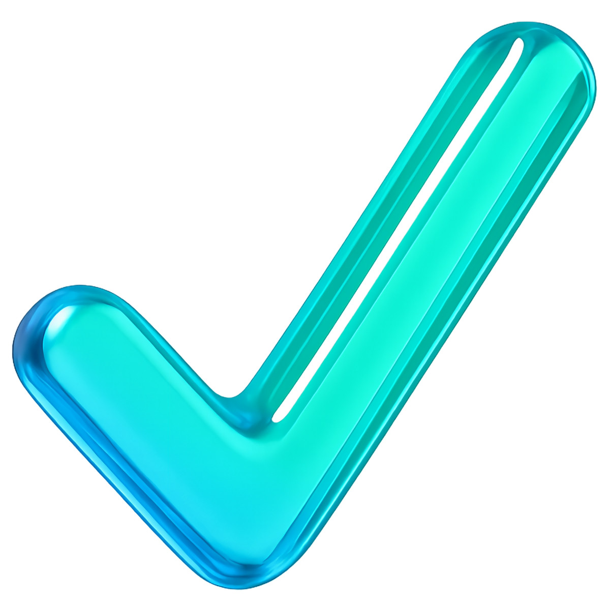 Glass check mark illustration in Vitrum style download in PNG, SVG