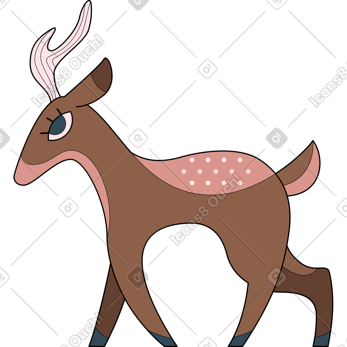 Cervo illustrazione in stile Surr scarica in PNG, SVG