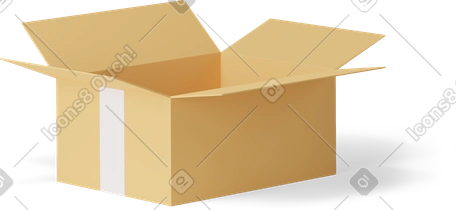 Ilustración 3D open cardboard box en estilo Objetos Casual life a descargar en PNG y SVG