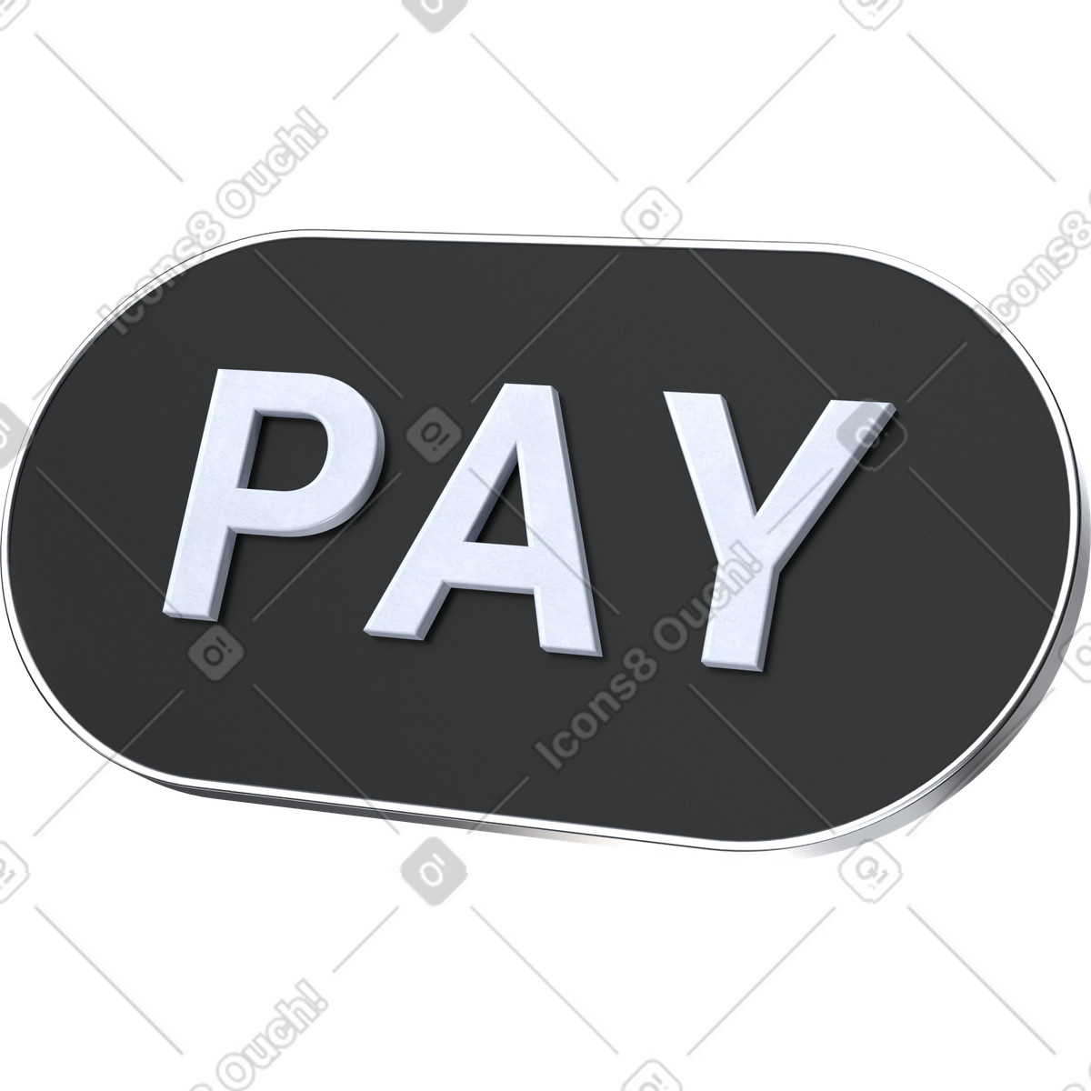 Online checkout pay button for e-commerce transaction illustration in 3D Pro style download in PNG, SVG