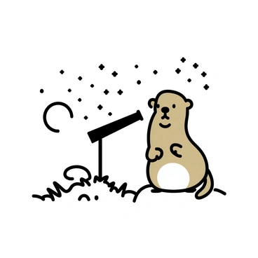 A brown otter, sitting on its haunches atop a grassy hilltop, is focused intently through a small, black telescope. The telescope is aimed upwards, pointed towards a starry night sky filled with numerous small white stars. The otter has a curious expression on its face, with its whiskers twitching. The hilltop has a few tufts of grass and a couple of rocks scattered around, creating a natural setting for this scene. The moon is visible in the background, casting a gentle light over the landscape.