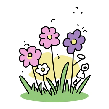 A cluster of "vibrant allium flowers" in shades of purple and pink with round, spherical blooms. The flowers are surrounded by lush green grass, with a few delicate daisies scattered nearby. In the background, the meadow stretches out with a soft blur of greenery, indicating a bright spring day. The sunlight casts gentle shadows on the ground, enhancing the colors of the flowers.