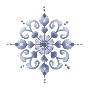 A temporary tattoo design featuring intricate mehendi patterns. The design includes swirling vines, floral motifs, and geometric shapes, creating a harmonious composition. The motifs are detailed with fine lines and dots, showcasing modern interpretations of traditional mehendi art. The overall appearance is symmetrical, with elements radiating from a central point, creating a visually striking effect. The design is intended for application on the skin, with the details and patterns clearly defined.