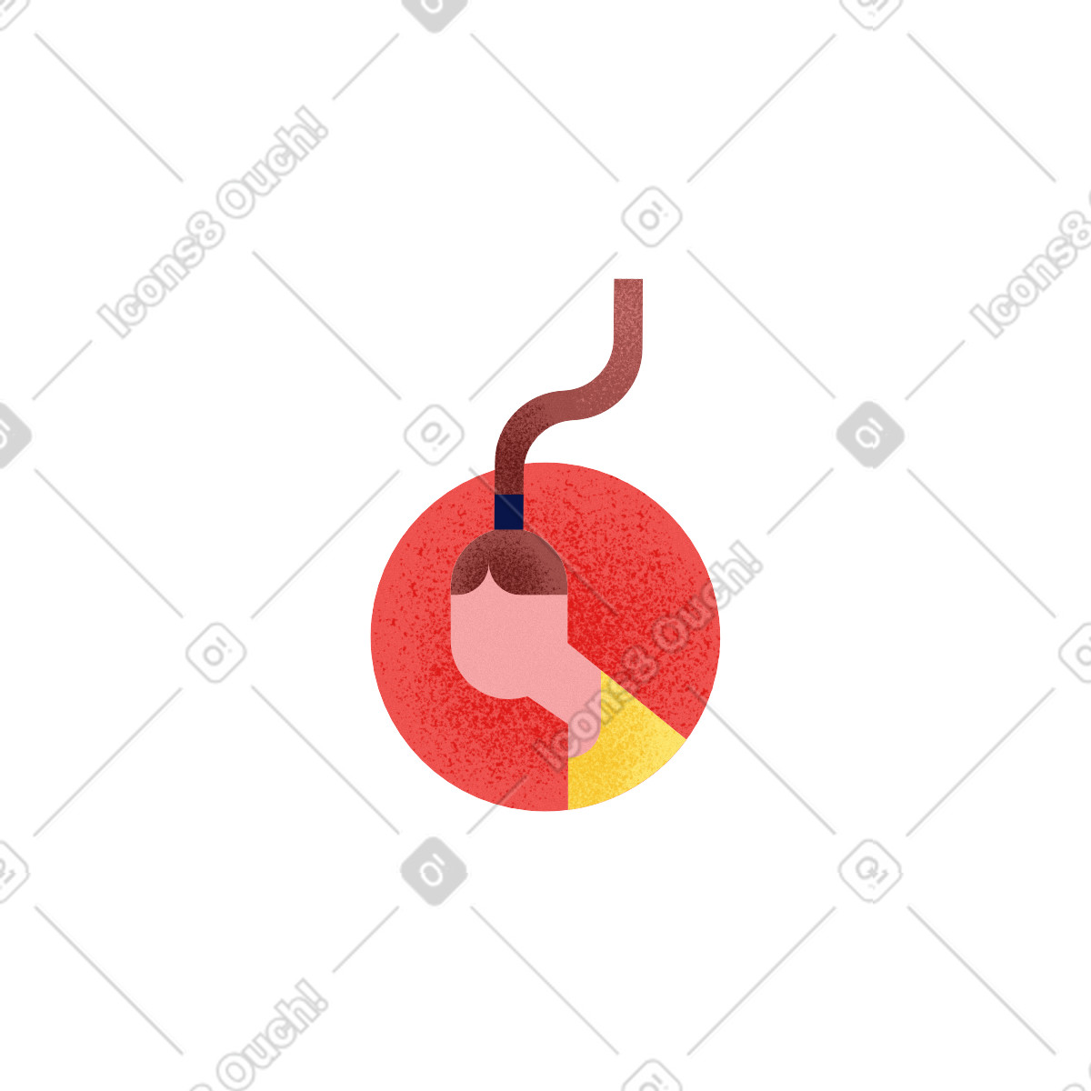 User icon with a long tail illustrazione in stile Willowy scarica in PNG, SVG