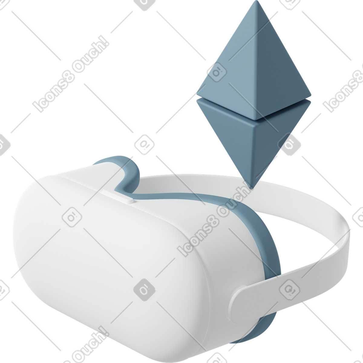 VR Ethereum token illustration clipart image in PNG, SVG, GIF