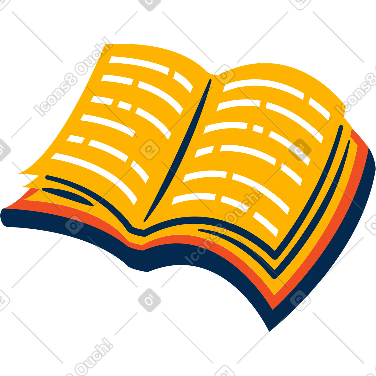Book illustration in Flame style download in PNG, SVG