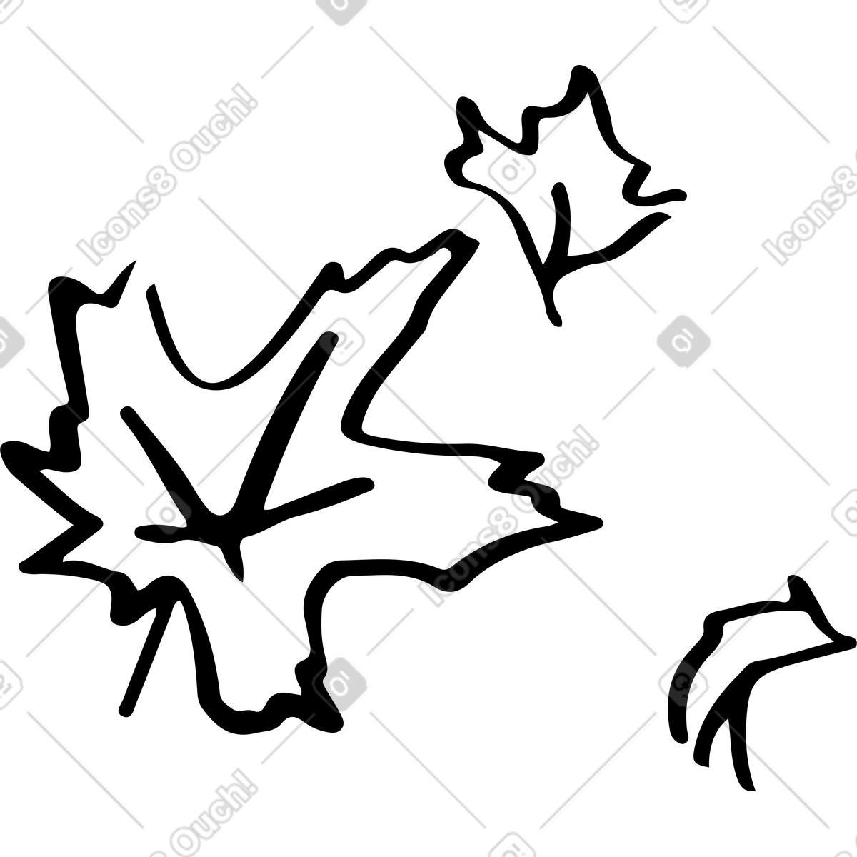 Foglie d'autunno illustrazione in stile Line scarica in PNG, SVG