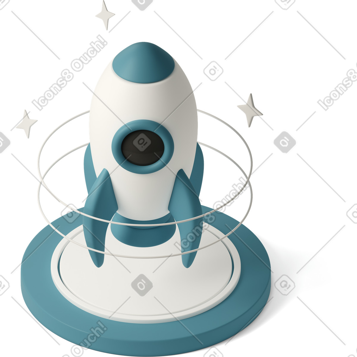 Ilustração de Isometric rocket ship em no estilo 3D Casual life para baixar em PNG, SVG