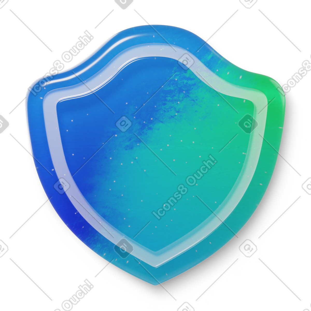 Shield illustration in 3D Microsoft Fluent style download in PNG, SVG