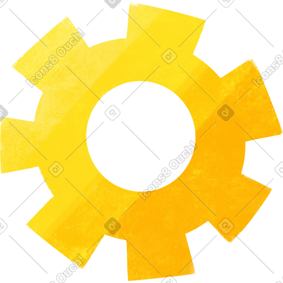 Yellow gear illustrazione in stile Bonbon scarica in PNG, SVG