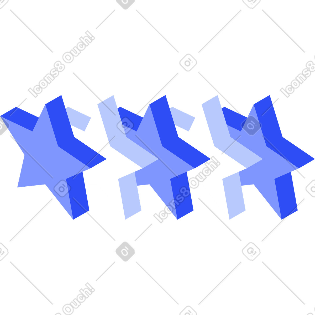 Rating feedback with blue stars for reviews illustration in System style download in PNG, SVG