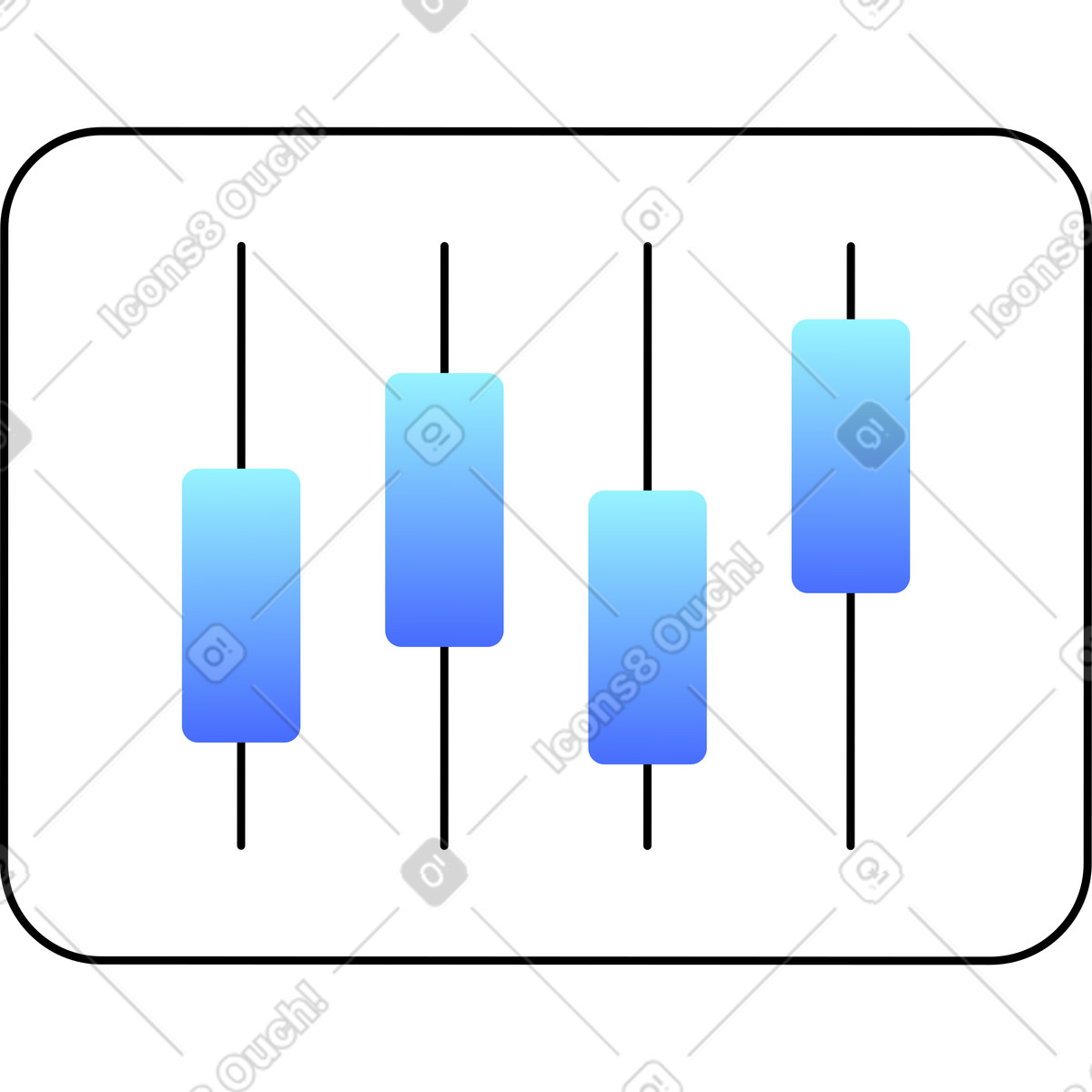 Grafico a candele illustrazione in stile Azure scarica in PNG, SVG