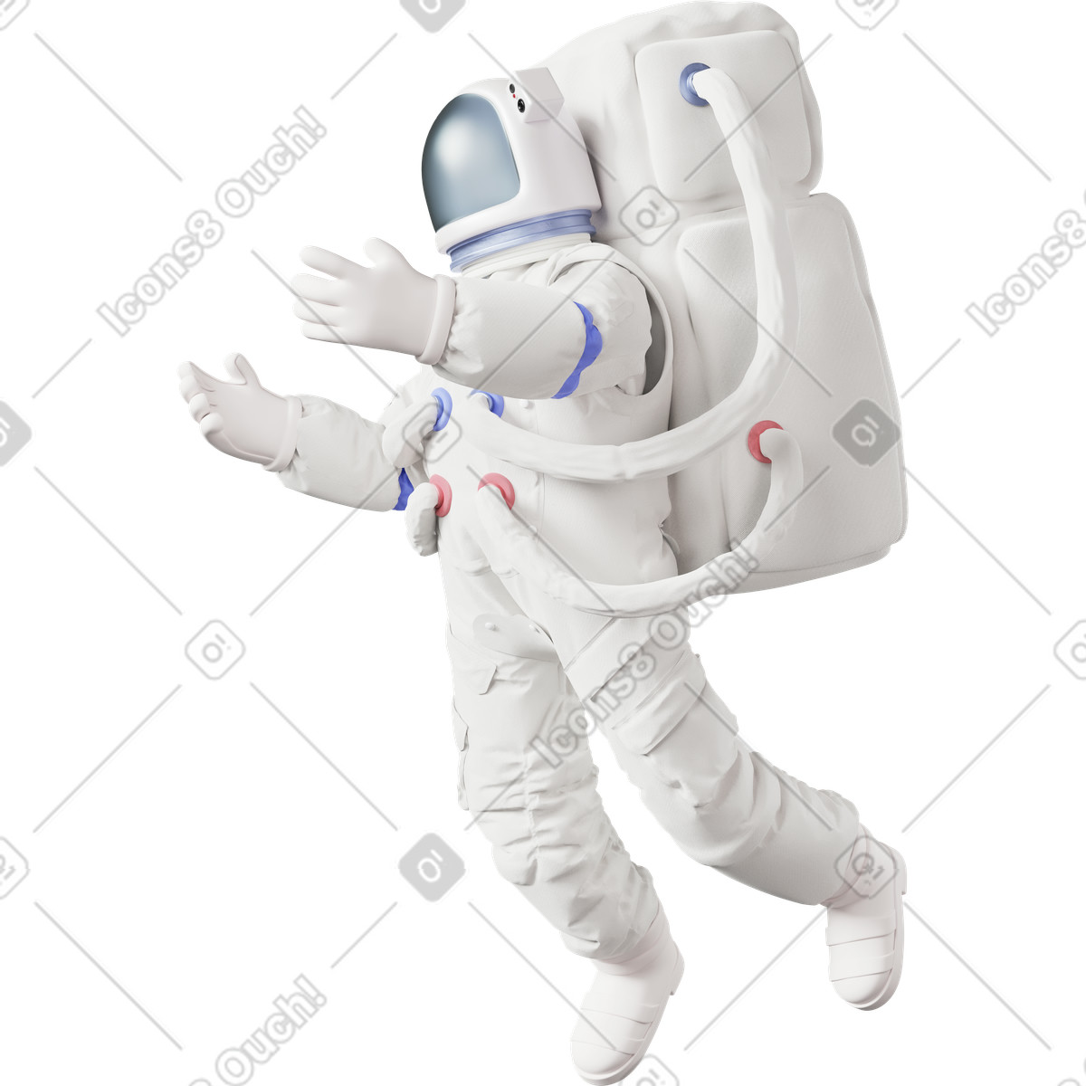 Ilustração de Astronaut floating side view em PNG e SVG