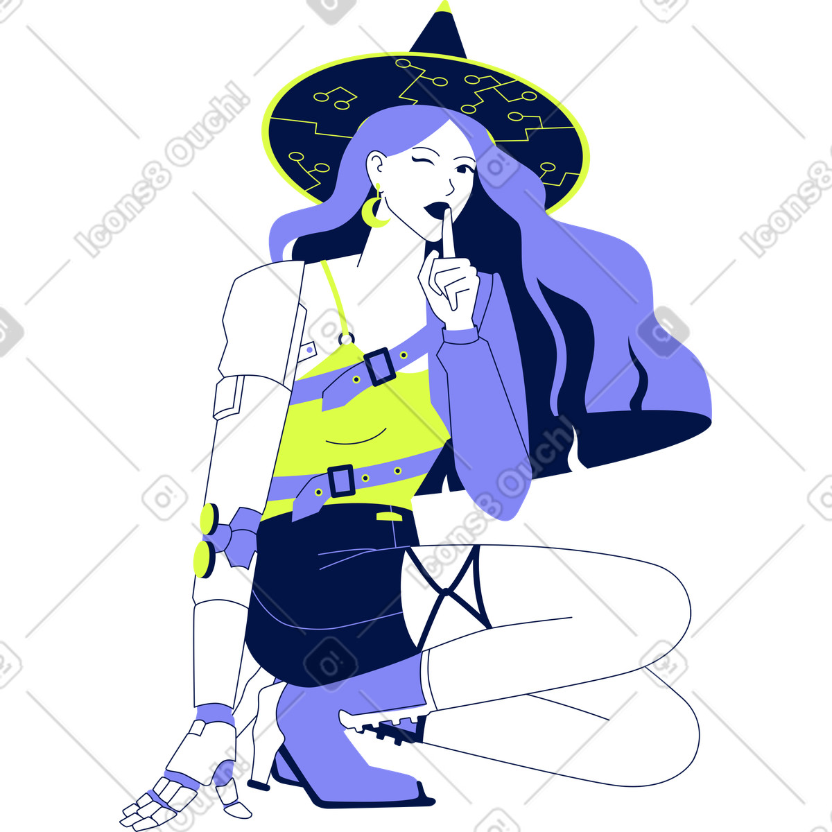 下载 Glow 风格的 巫婆 插画，支持 PNG、SVG 格式