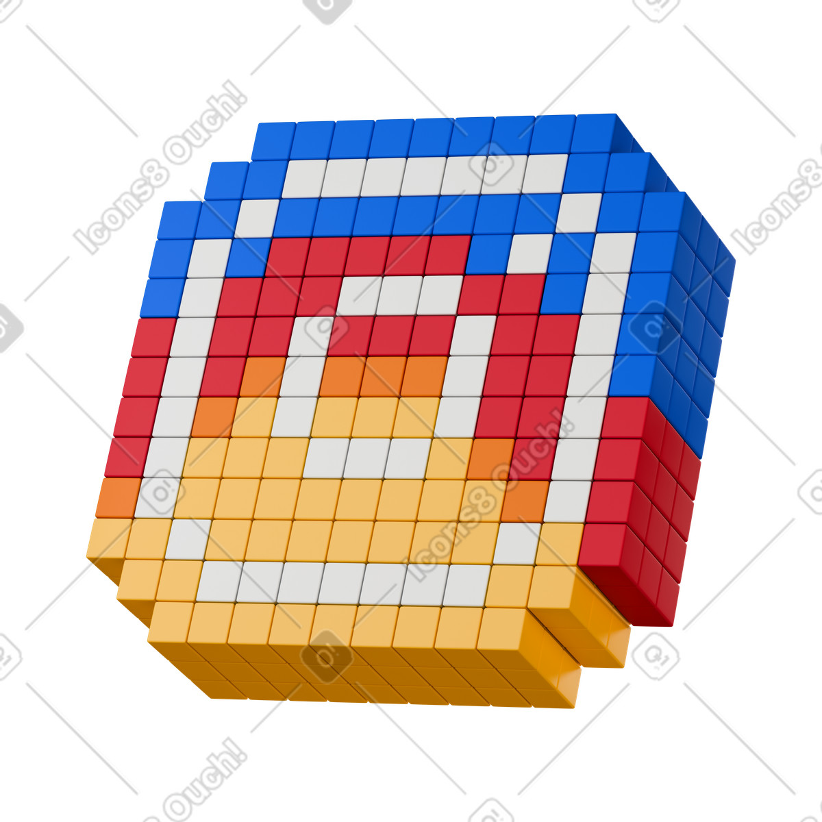 Logo instagram voxel illustrazione in stile 3D Stickle scarica in PNG, SVG