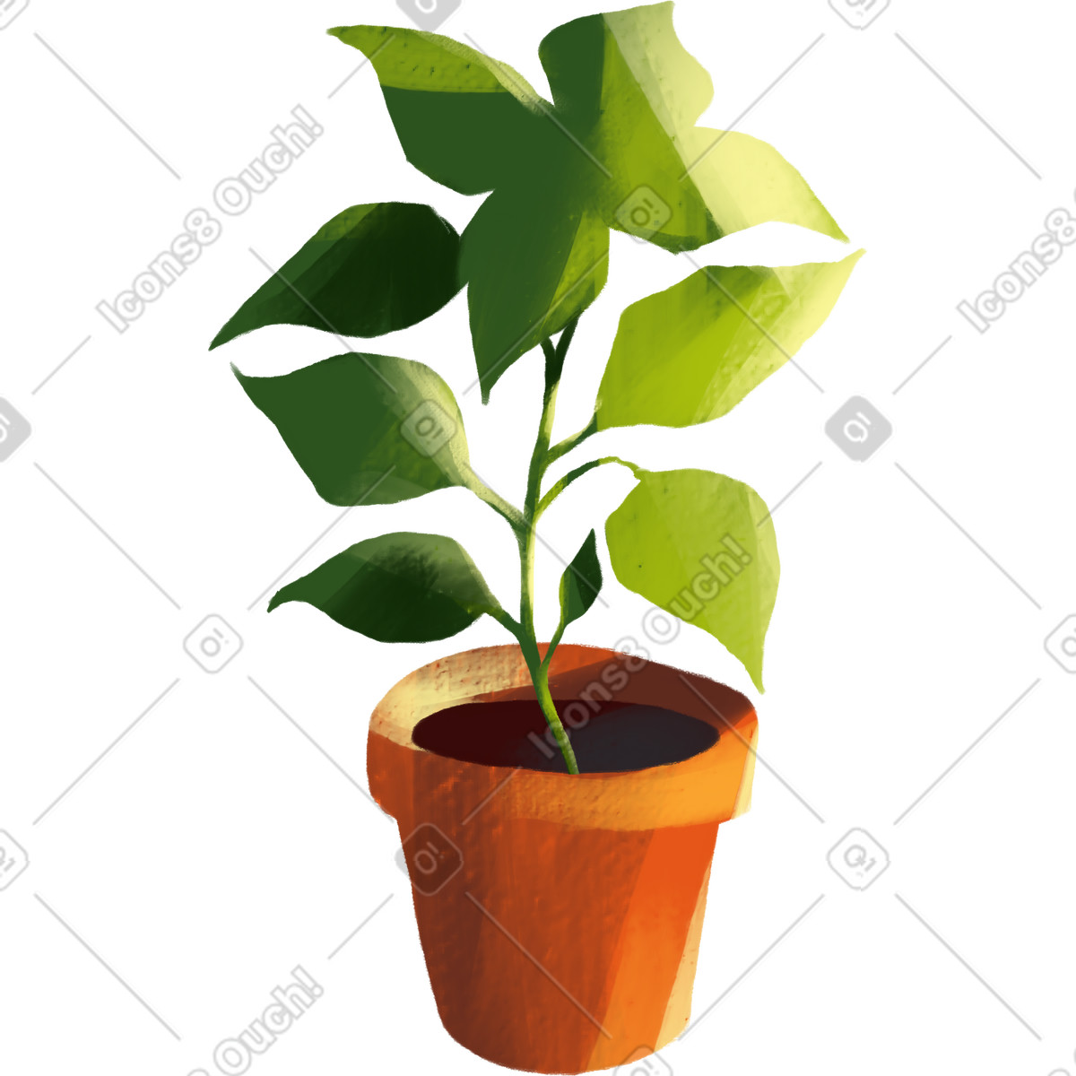 Plant in the pot illustrazione stile Sunday scarica PNG, SVG