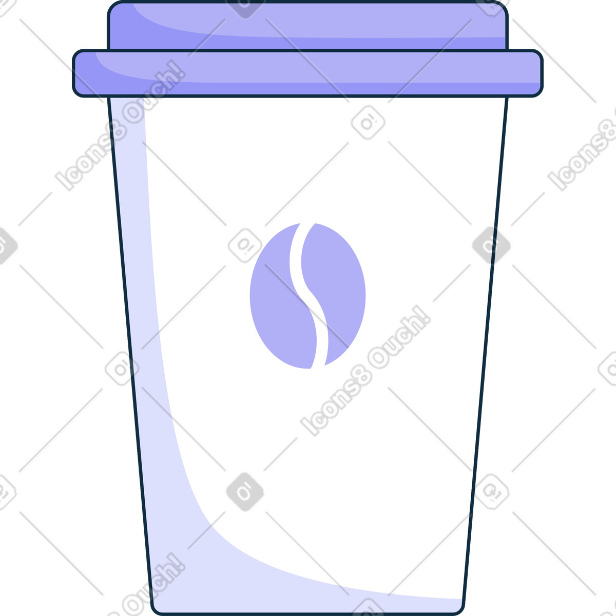 Paper cup with coffee illustration in Bubble gum style download in PNG, SVG