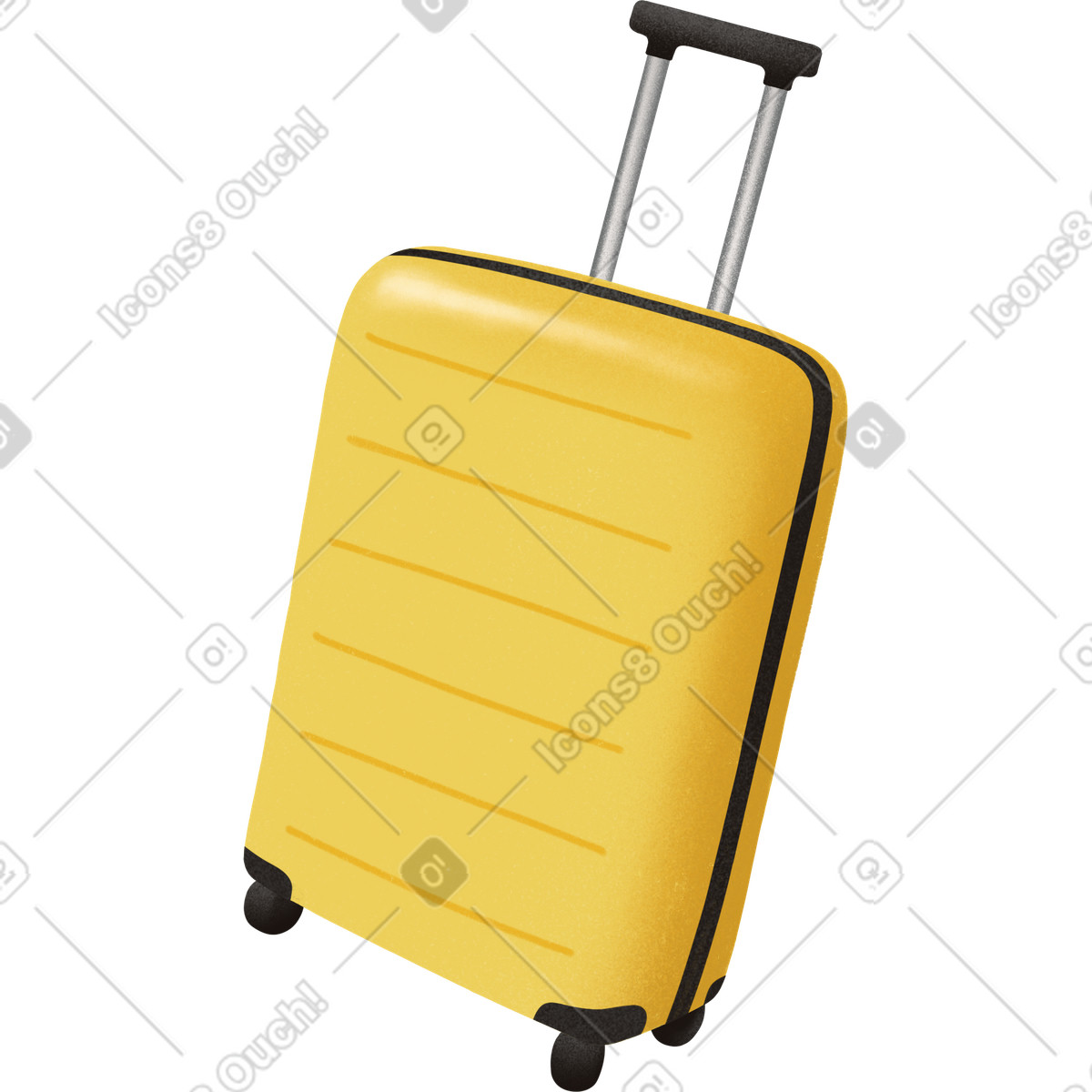 Yelllow suitcase illustrazione in stile Lettering scarica in PNG, SVG