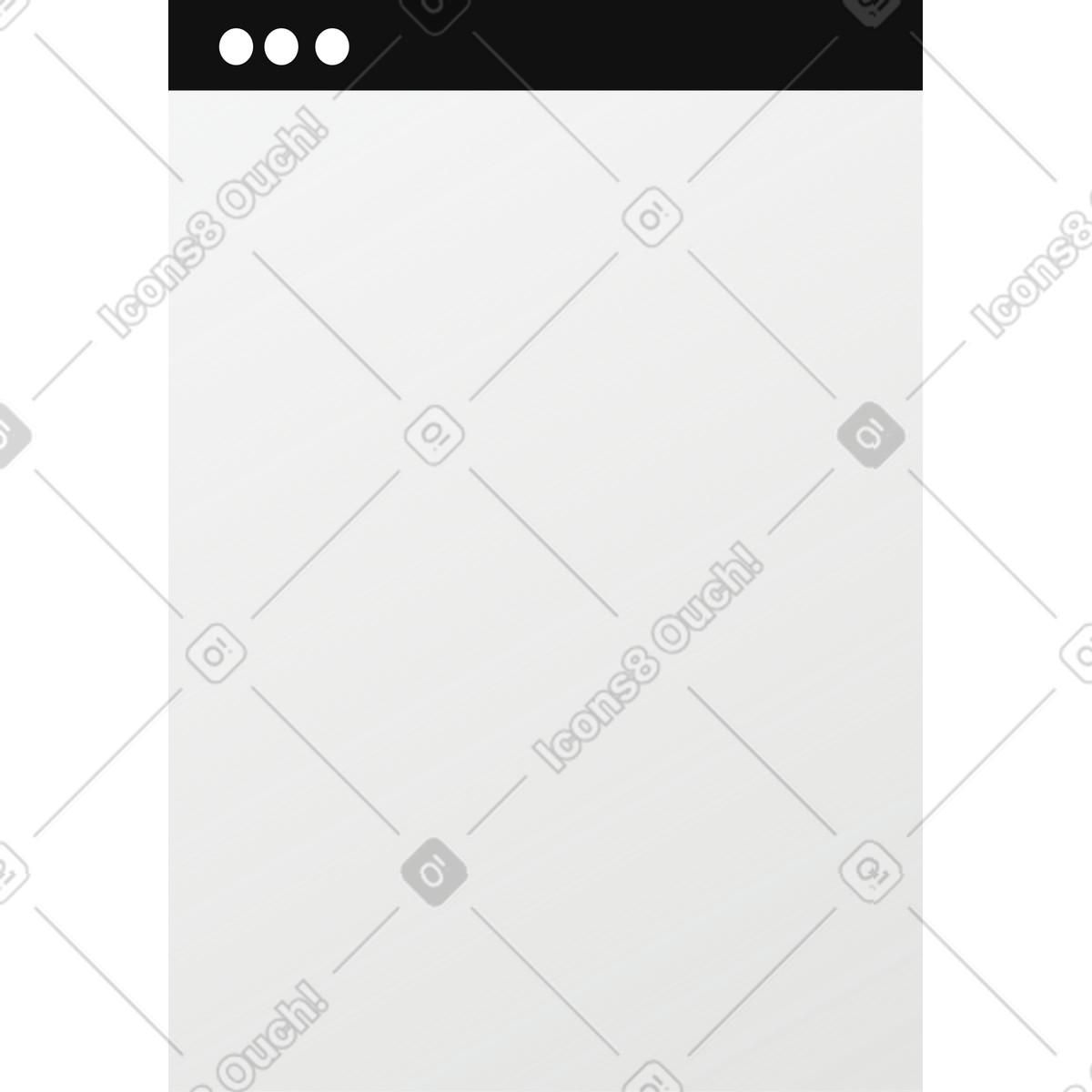 Vertical browser window illustration in PNG, SVG