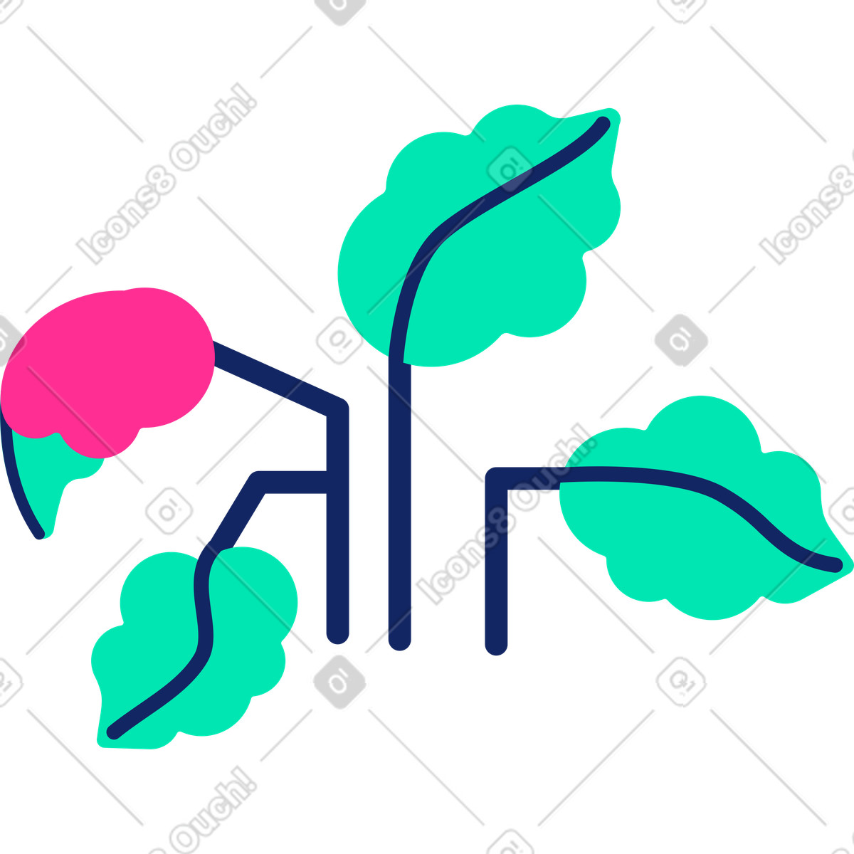 Ilustración Planta en estilo Cyborg a descargar en PNG y SVG