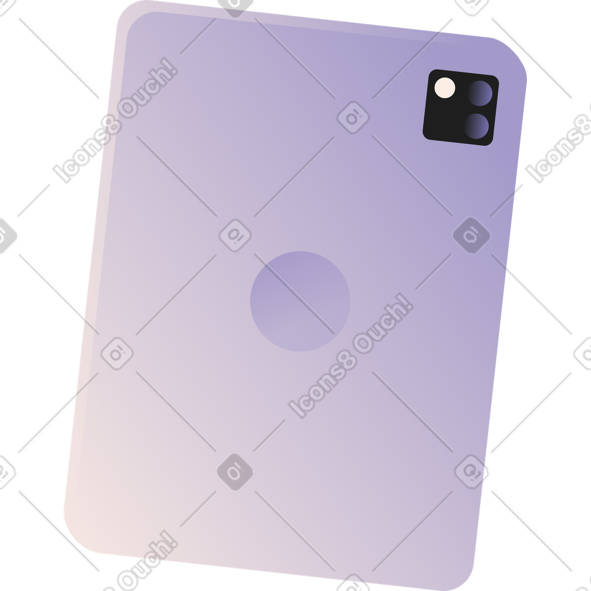 Tablet back side illustration in Coworking style download in PNG, SVG