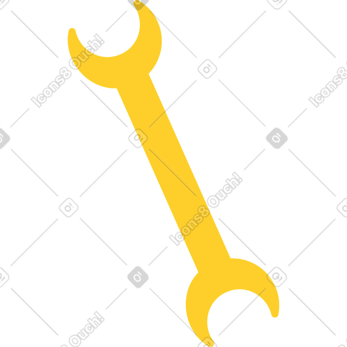 Illustration Clé jaune à double extrémité dans le style Sammy télécharger aux formats PNG, SVG