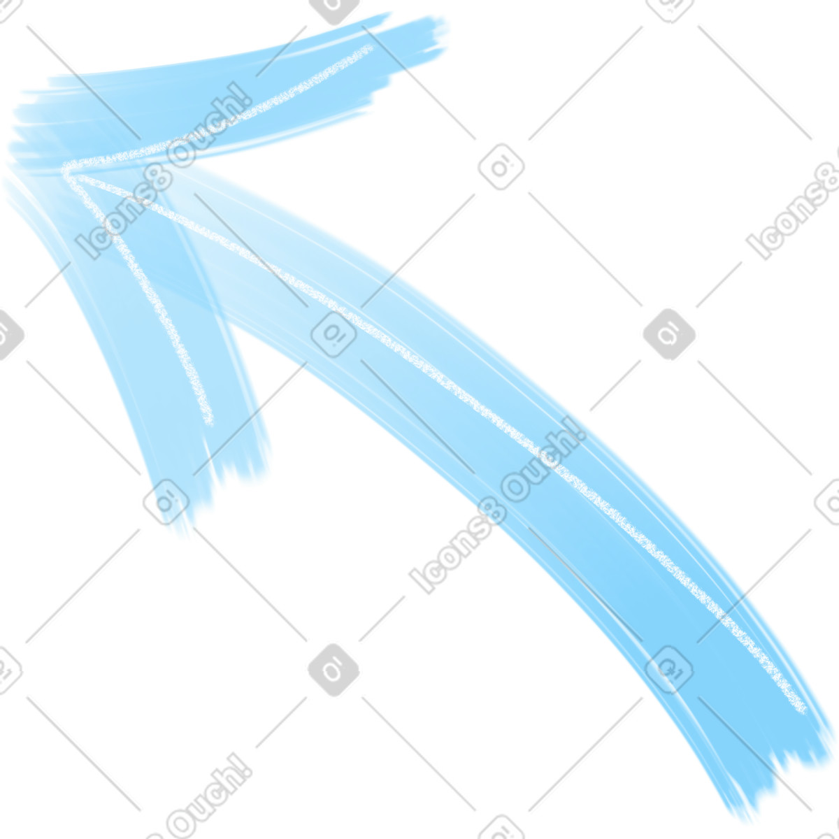 Arrow blue illustration in Doodle style download in PNG, SVG