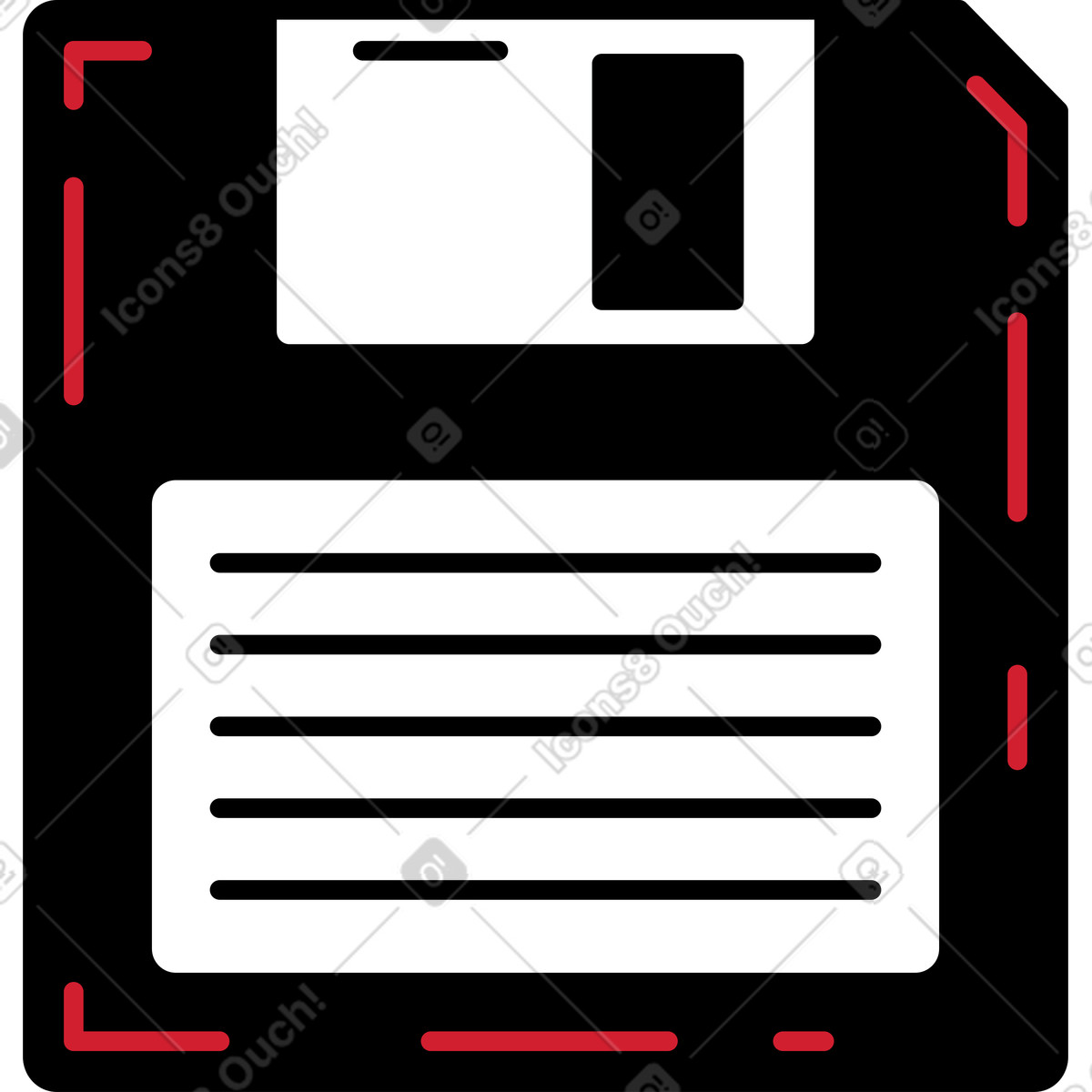 下载 Ruby 风格的 Diskette 插画，支持 PNG、SVG 格式