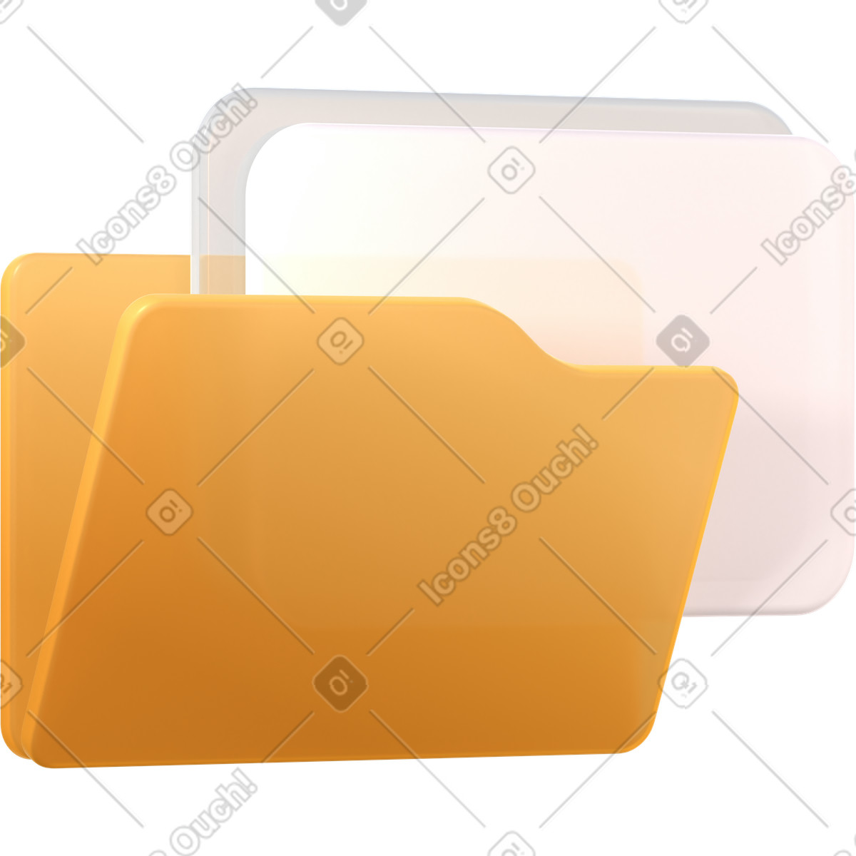 Illustration Icône de documents abstraits dans le dossier style 3D Glassy à télécharger aux formats PNG, SVG