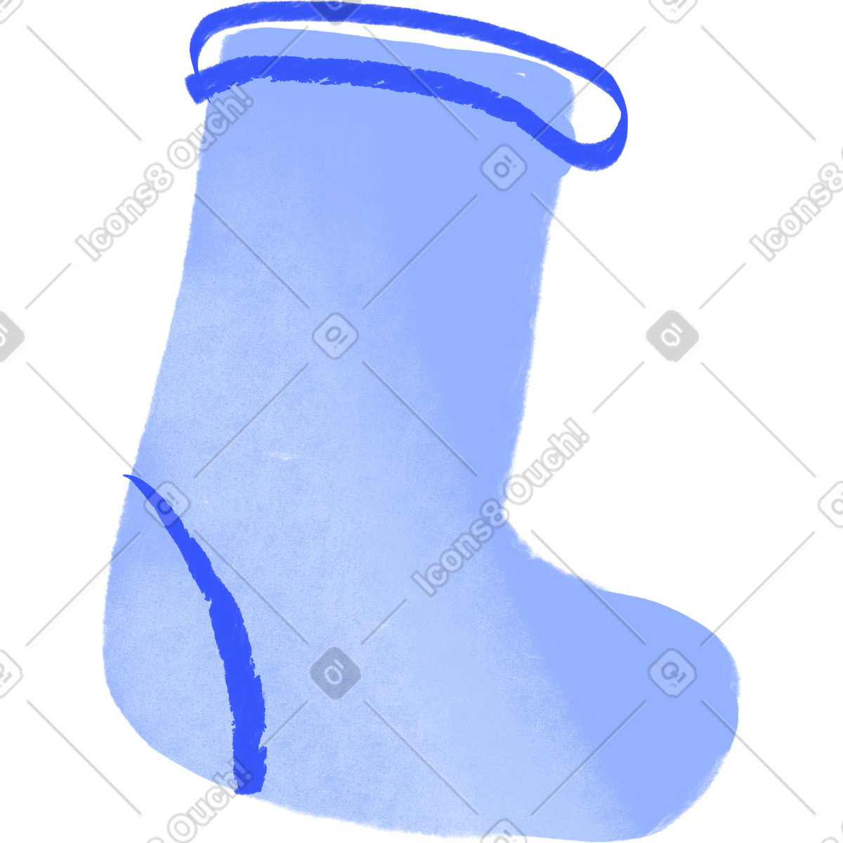Big blue sock illustration in Quirky style download in PNG, SVG