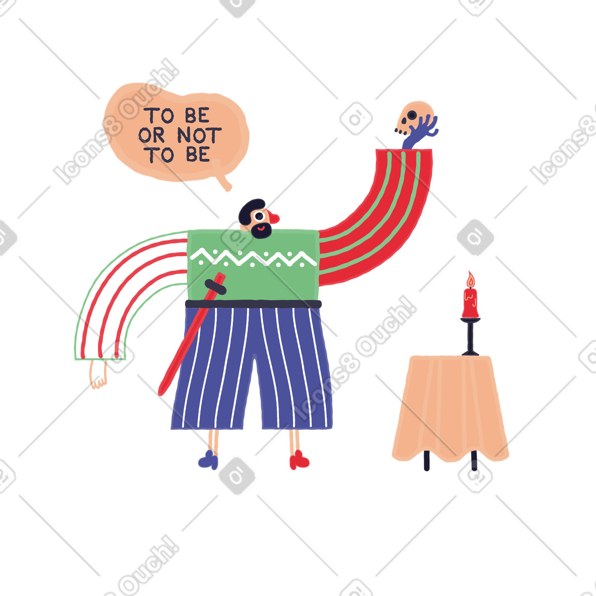 Иллюстрация Быть или не в стиле Stripy — скачать в форматах PNG, SVG
