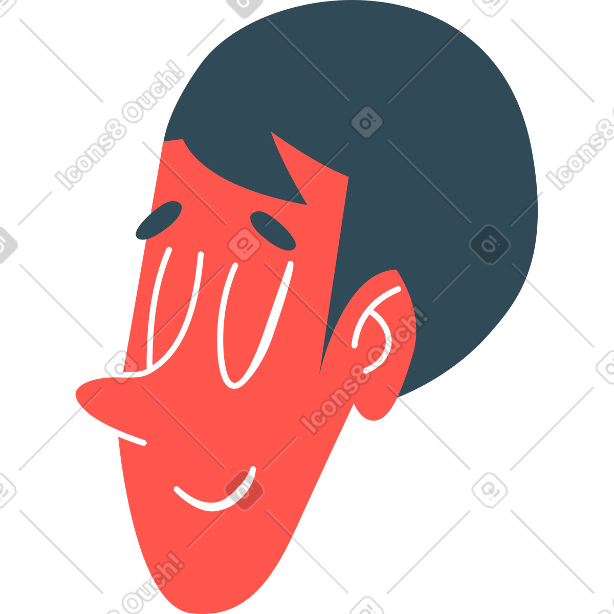 Illustration Tête de garçon dans le style Kingdom à télécharger aux formats PNG, SVG