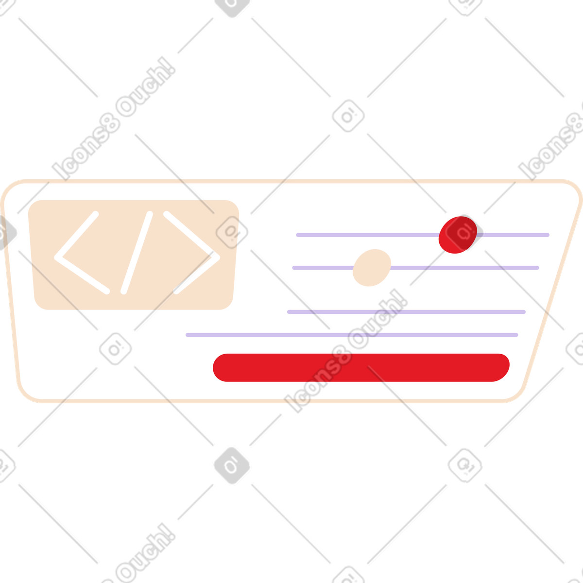 Illustration Fenêtre contextuelle avec texte et code dans le style Folks à télécharger aux formats PNG, SVG