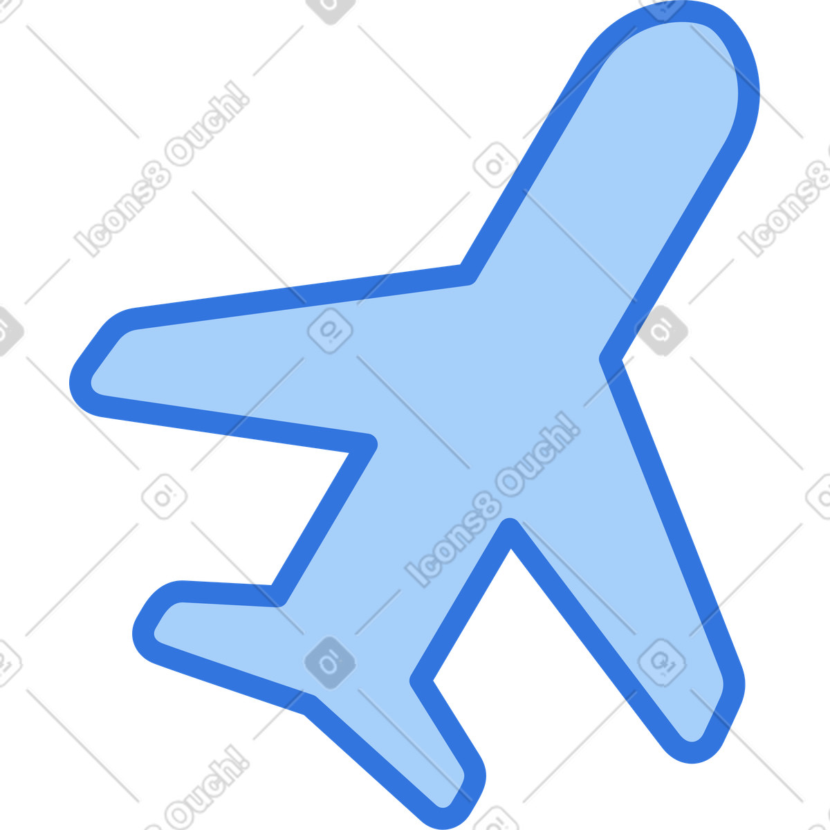 Plane illustration in Sky style download in PNG, SVG
