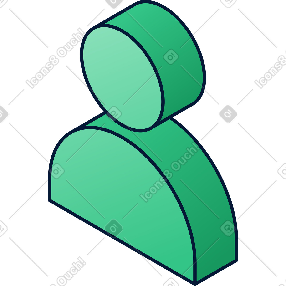 Abstract green person illustration in Neat style download in PNG, SVG