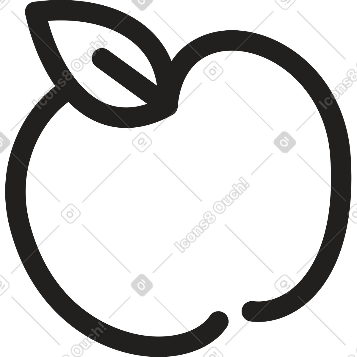 Illustration Pomme dans le style Little à télécharger aux formats PNG, SVG