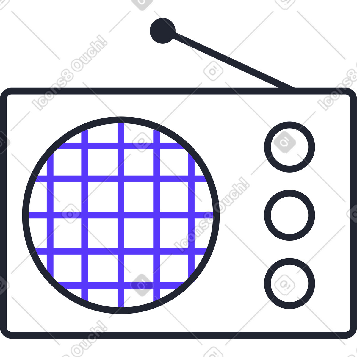 Radio illustrazione in stile Pablita scarica in PNG, SVG