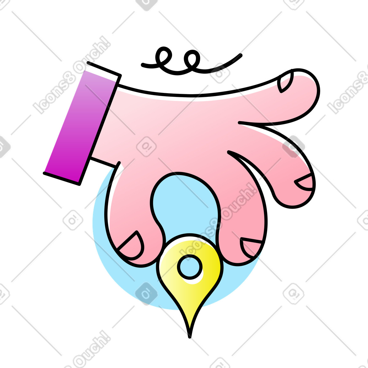 Markierung platzieren-Illustration im Pocus-Stil als Download in PNG, SVG