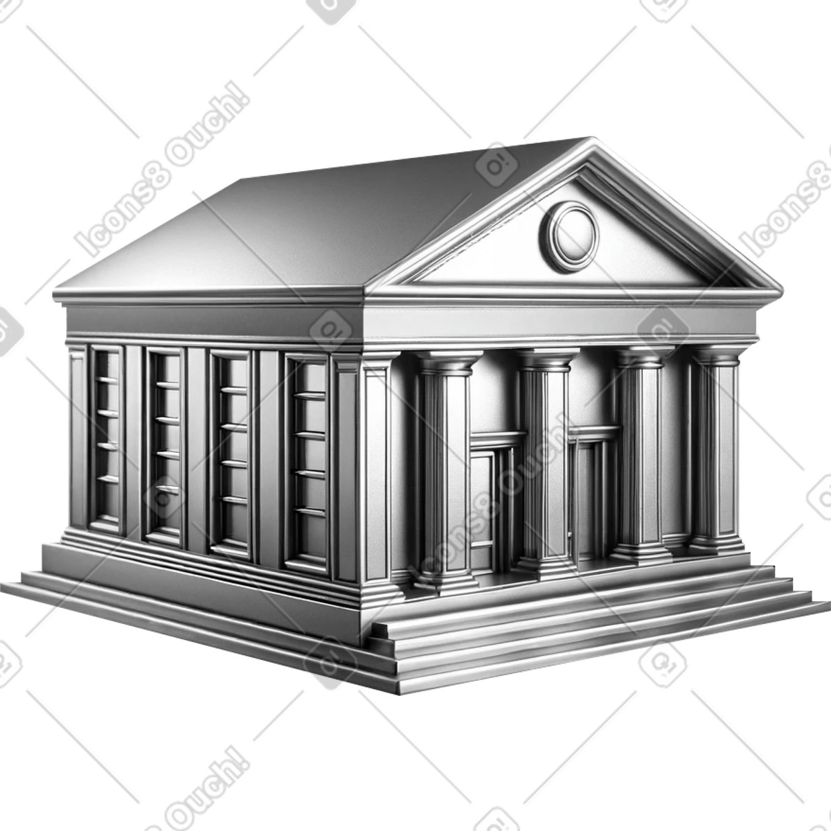 Edificio bancario cromato illustrazione in stile Chromed scarica in PNG, SVG