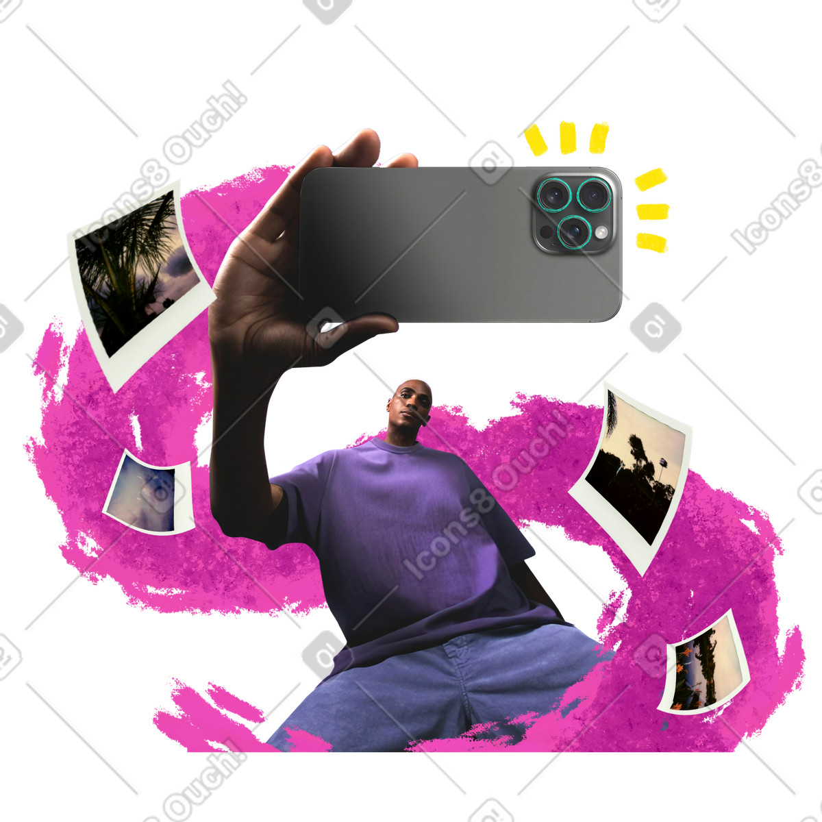 Energy 스타일의 Digital collage of creating photos 일러스트레이션 PNG, SVG 다운로드
