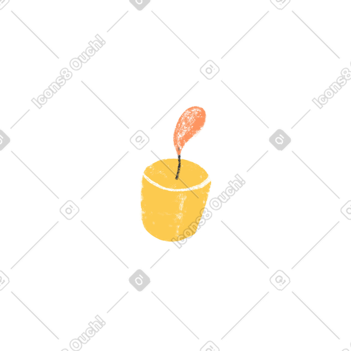 Chalky 스타일의 Candle 일러스트레이션 PNG, SVG 다운로드