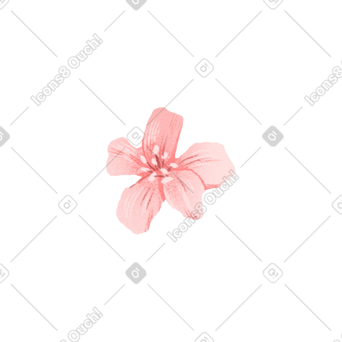 Floral スタイルの 花びらを持つ小さなピンクの花 のイラストをPNG、SVG形式でダウンロード