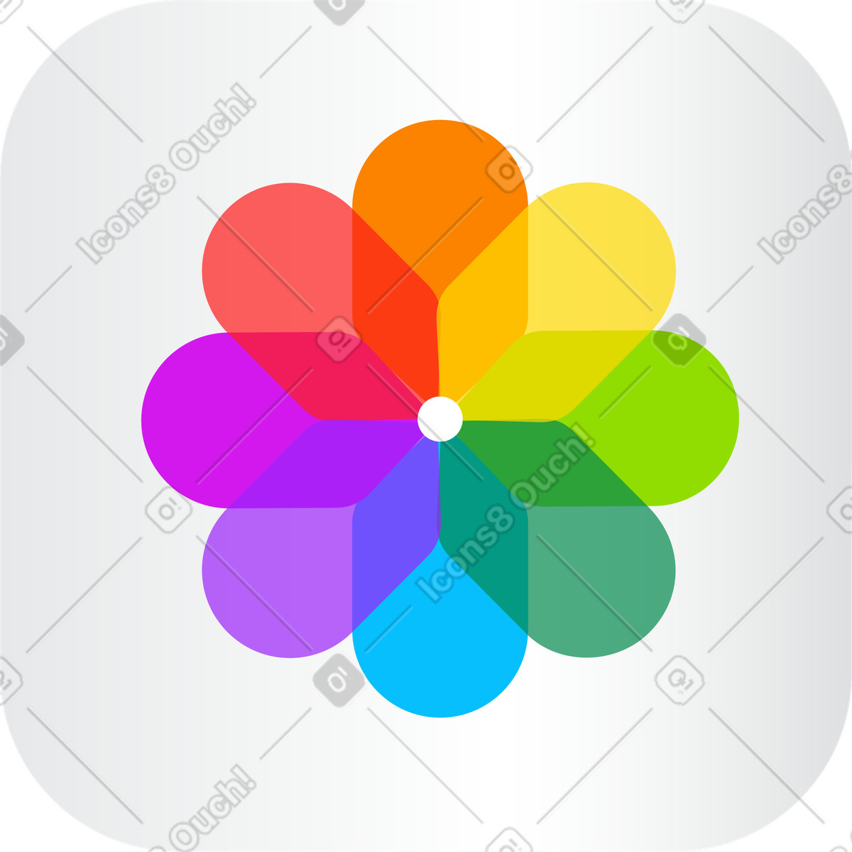 Illustration Icône de l'application photo pomme dans le style Glare à télécharger aux formats PNG, SVG