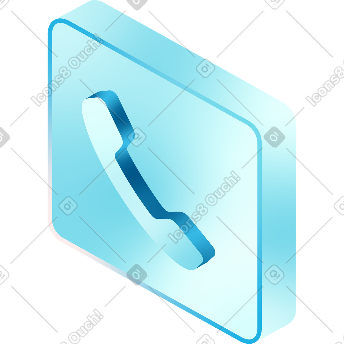 Isometric phone icon illustration in PNG, SVG