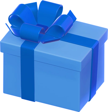 A blue gift box with a ribbon - 3D Holidays style illustration
