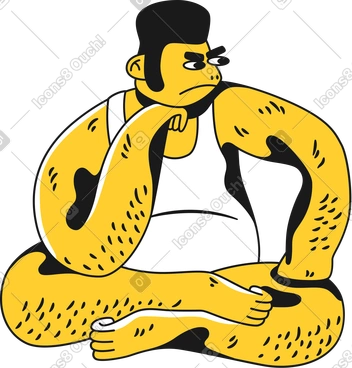 Man sitting thinking PNG, SVG